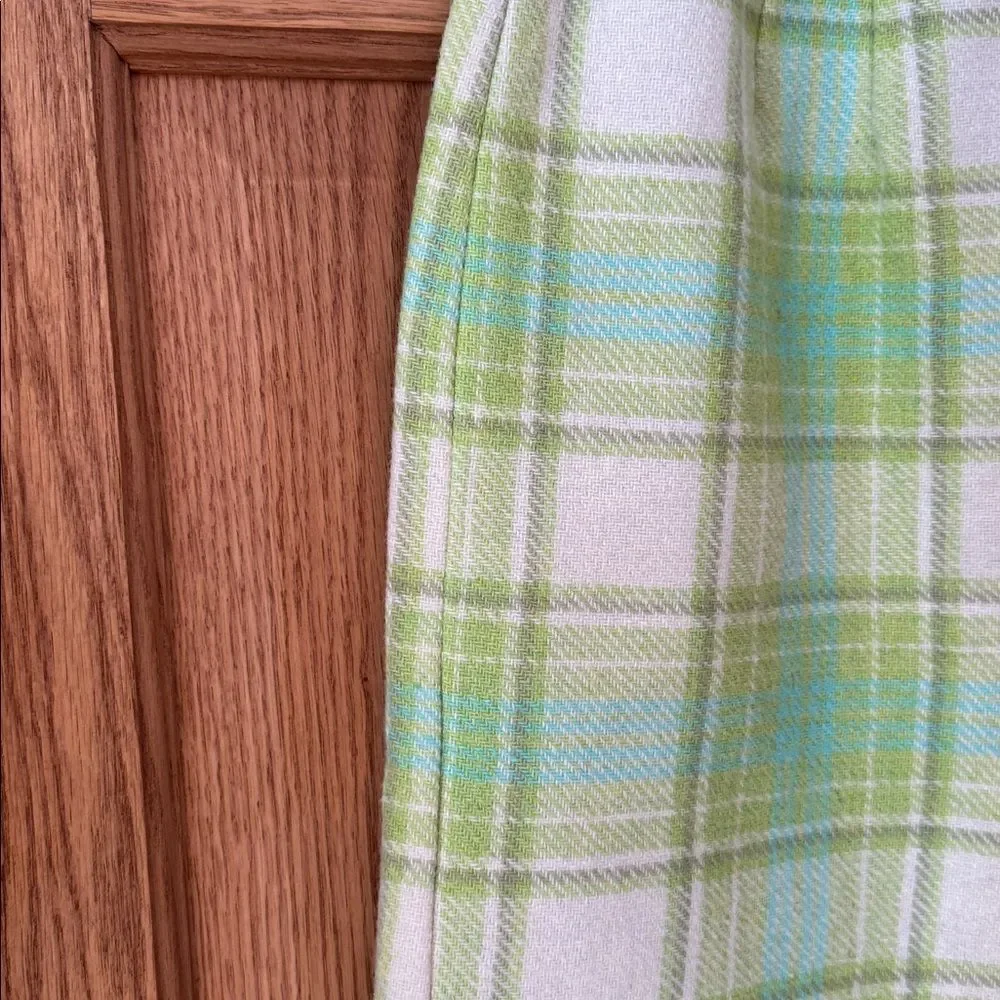 STEVENS Vintage 60s Wool Plaid Skirt Palm Springs Golf Resort Mod Pastel *NEW*